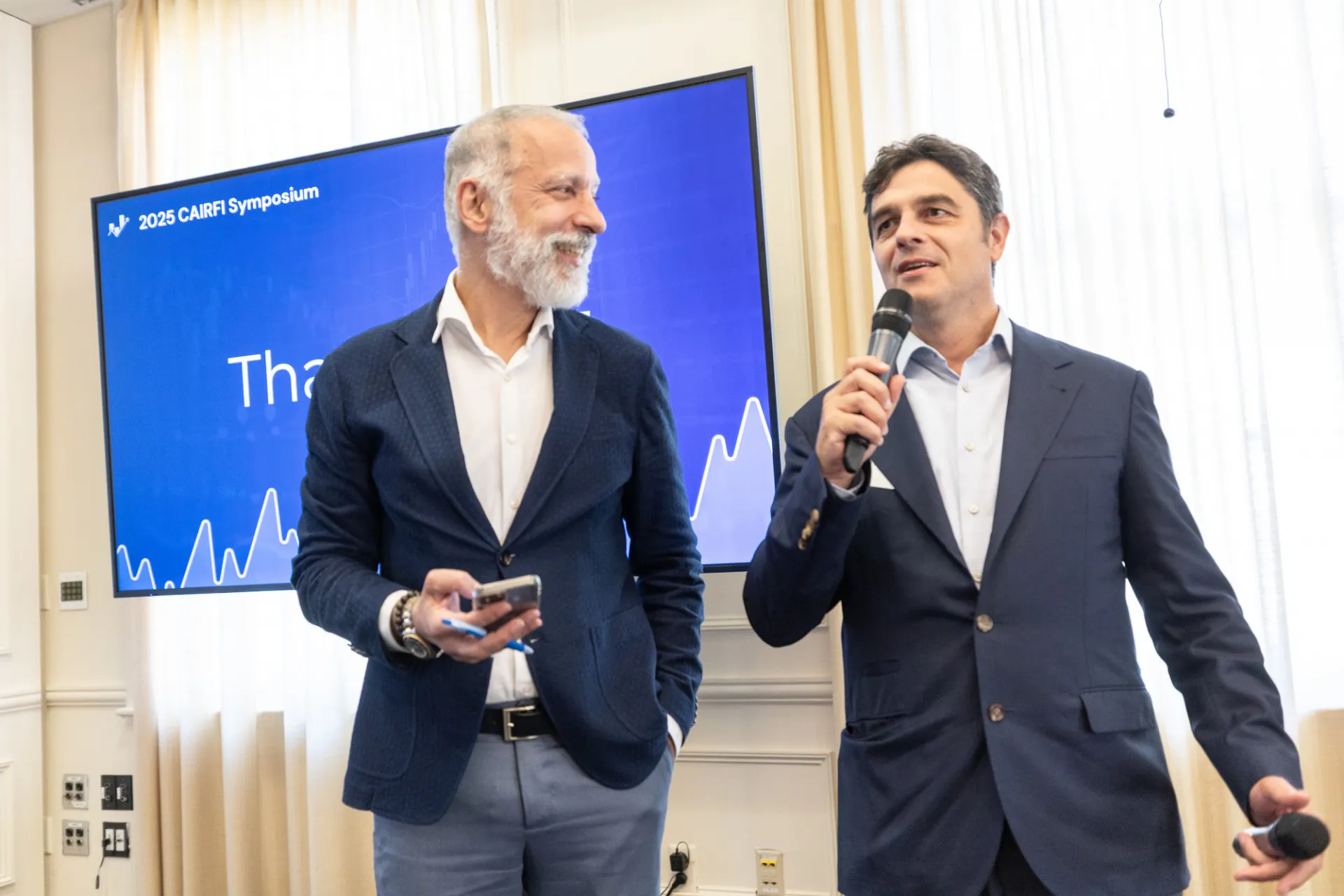 Ali Hirsa and Agostino Capponi at the CAIRFI symposium